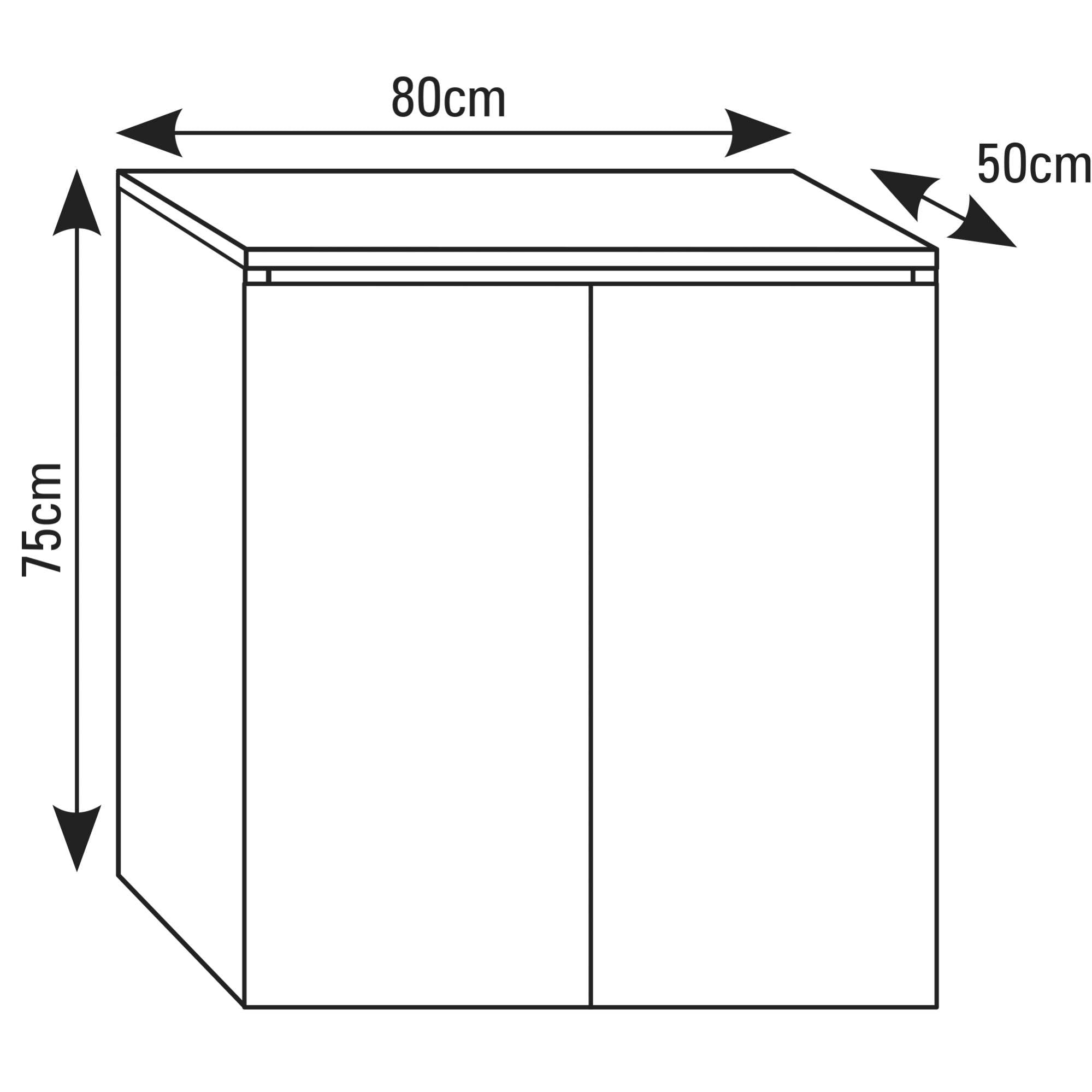 Mueble blanco 19MM AC 80x50x75 cm
