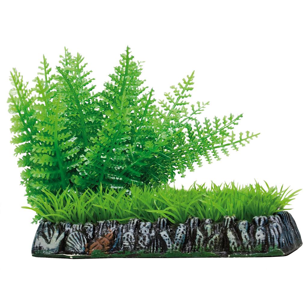 Helecho con césped de AQUATIC PLANTS (PLÁSTICO) verde 12x14,5cm