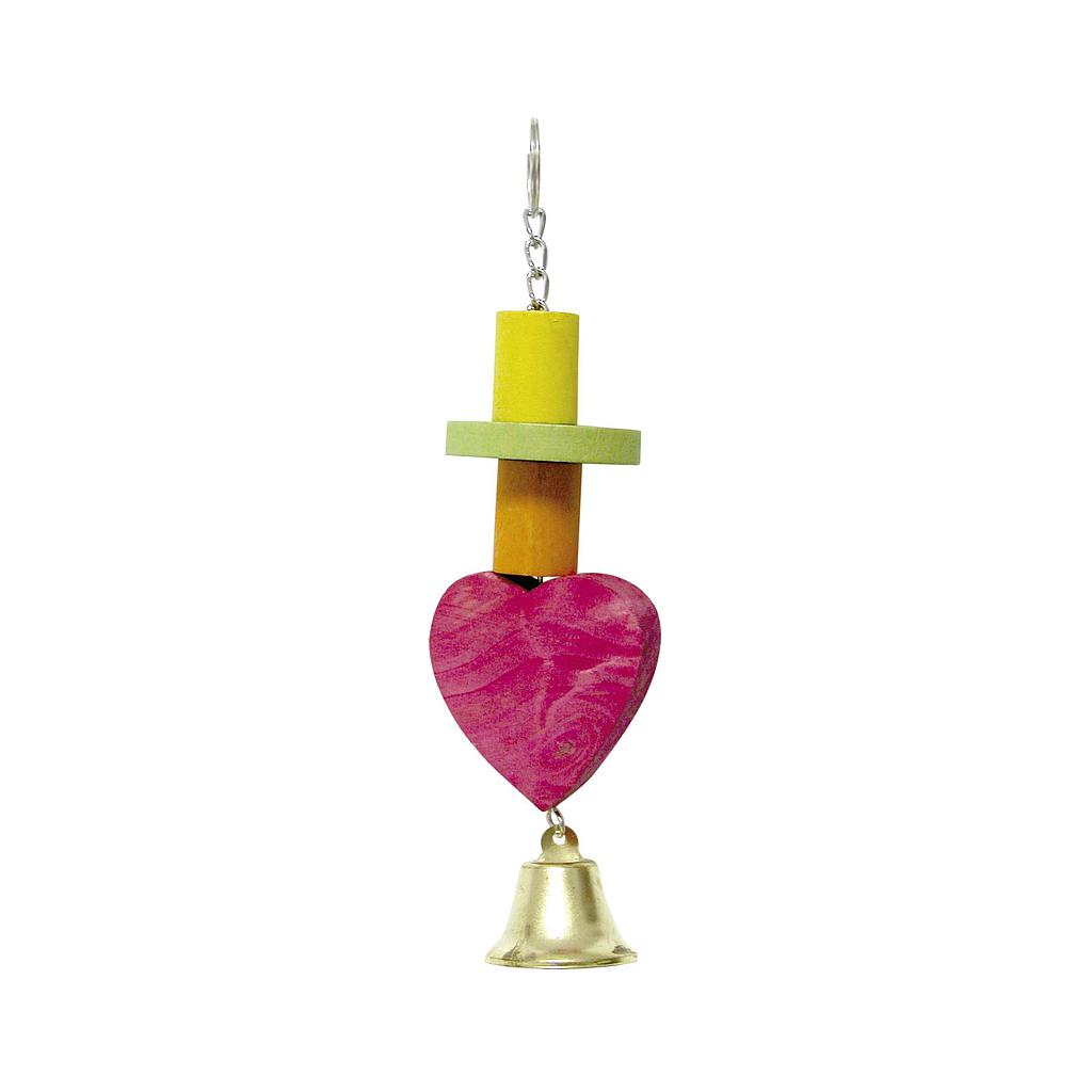 Juguete con corazón y campana para pájaros 24,5cm