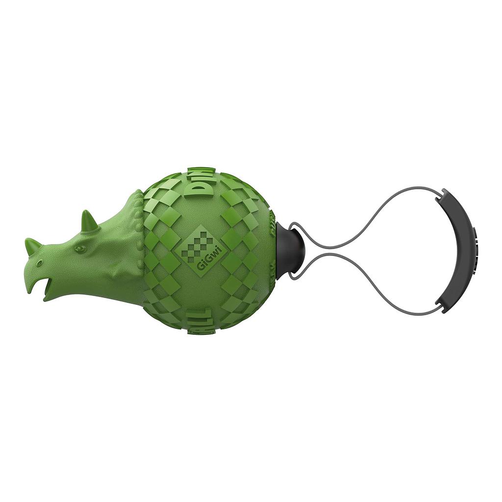 Juguete Push to Mute con forma de dinosaurio de GIGWI verde 25cm