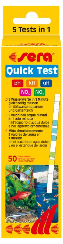 SERA TEST QUICK 6 EN 1 50UNDS (pH,KH,GH,CL2,NO3,NO2)