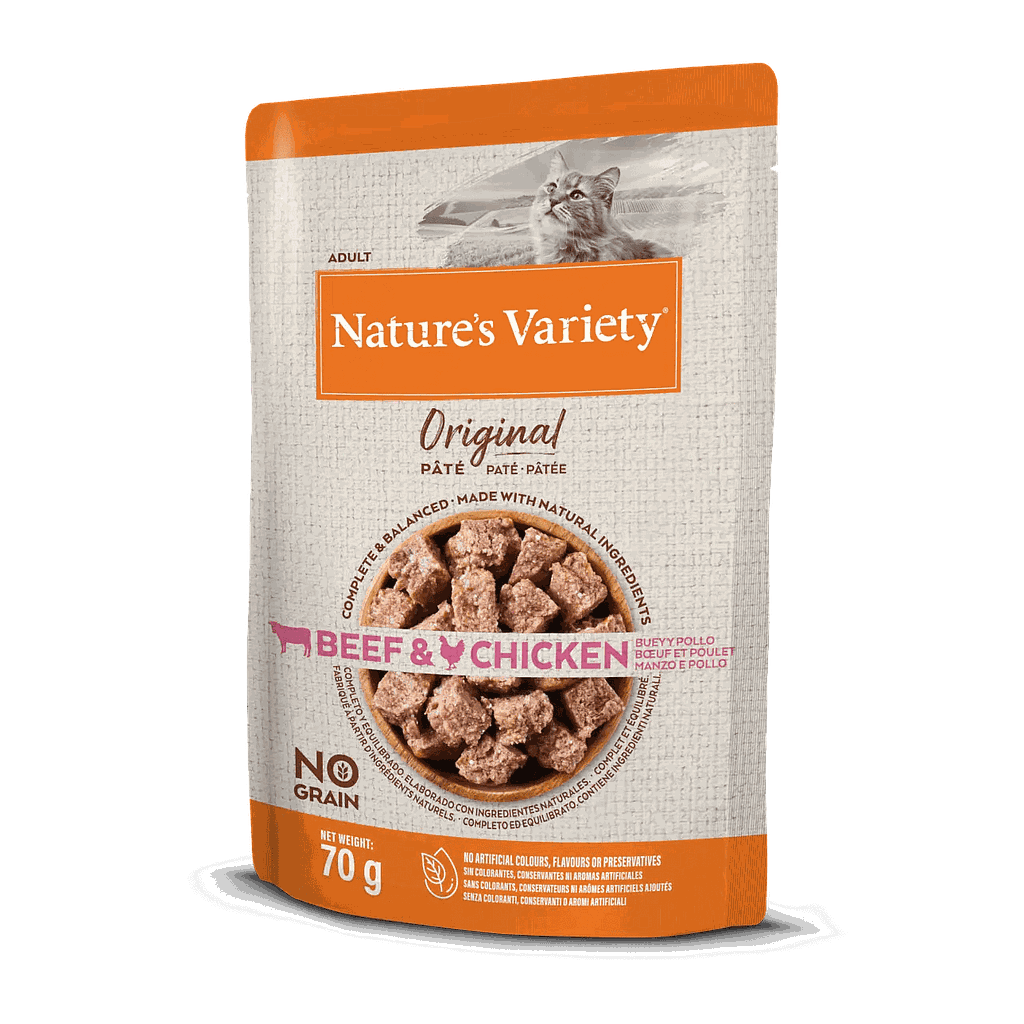 Comida húmeda gatos Nature's Variety paté buey 70g