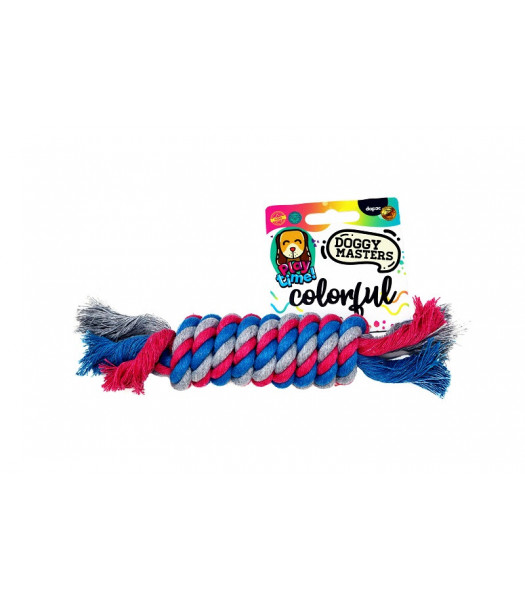 Doggy Masters Colorful yute play hueso cilindro 20cm