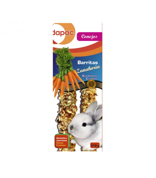 Barritas de zanahoria para conejos 112 grs DAPAC