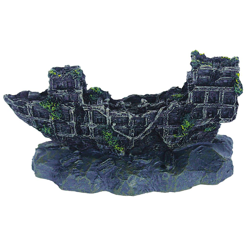 Ornamento de GALEÓN hundido en resina 6x4,5x10,2cm
