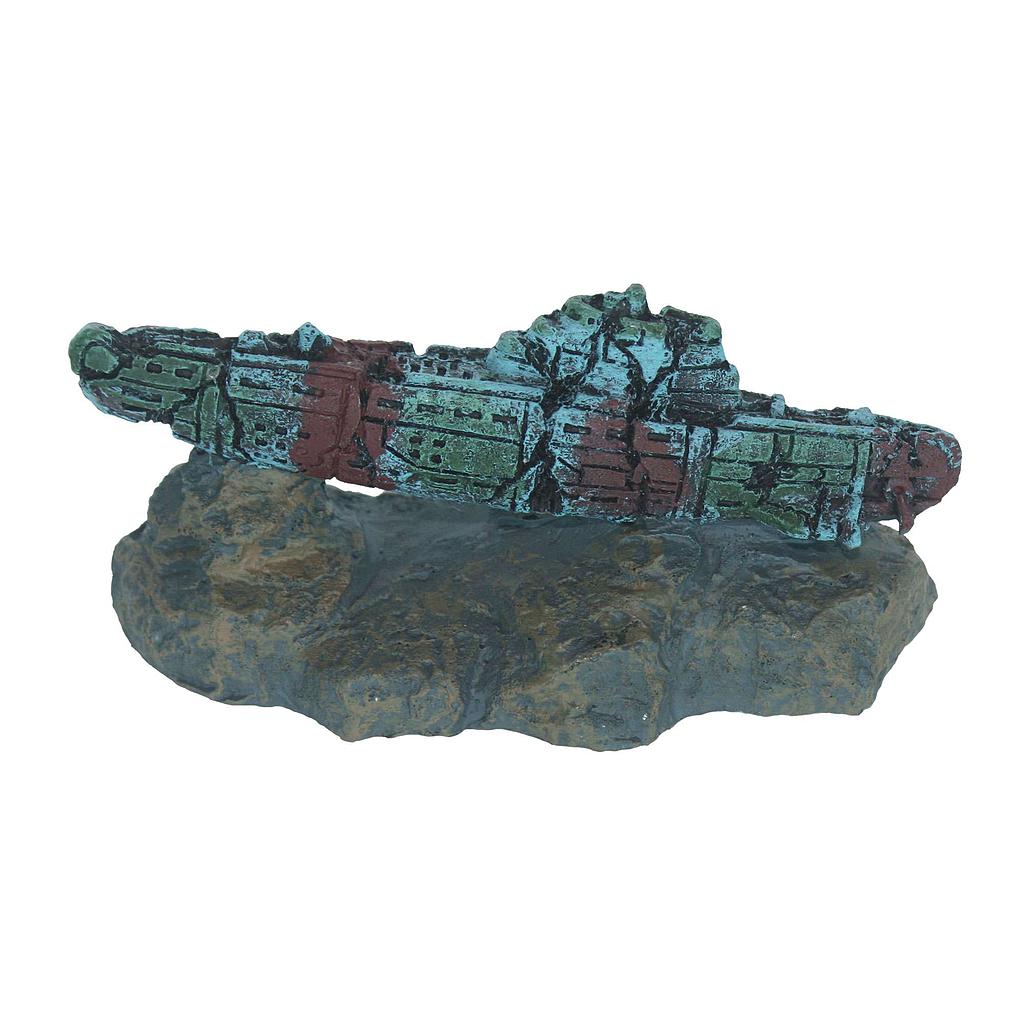 Ornamento de SUBMARINO hundido en resina 6x4,5x10,2cm