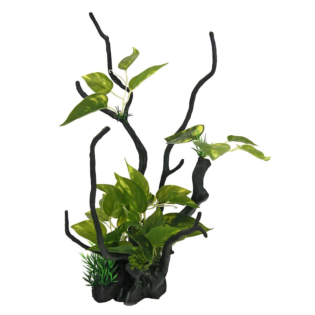 Troncos con plantas de ICA L 35,5x16x29,5cm