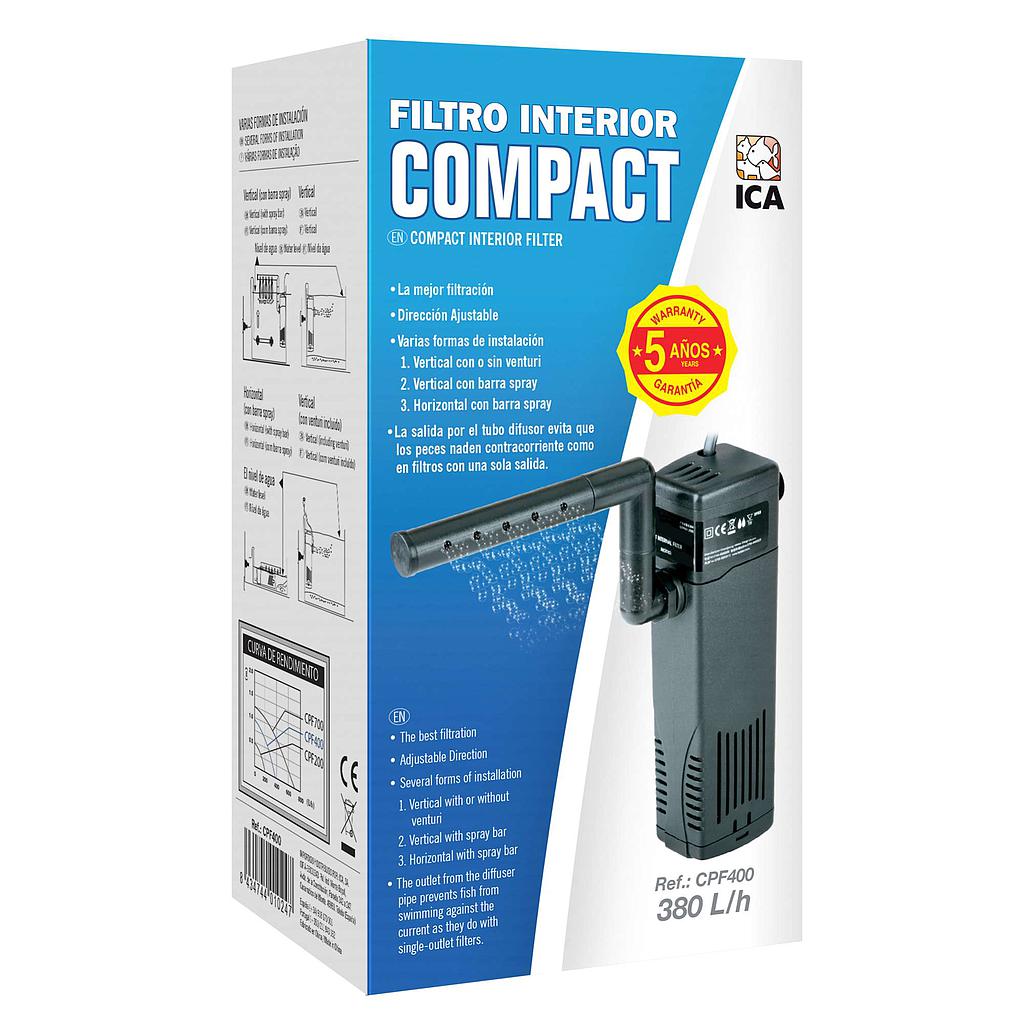 Filtro interior COMPACT 400 380L/H 20,7x11x8,2cm