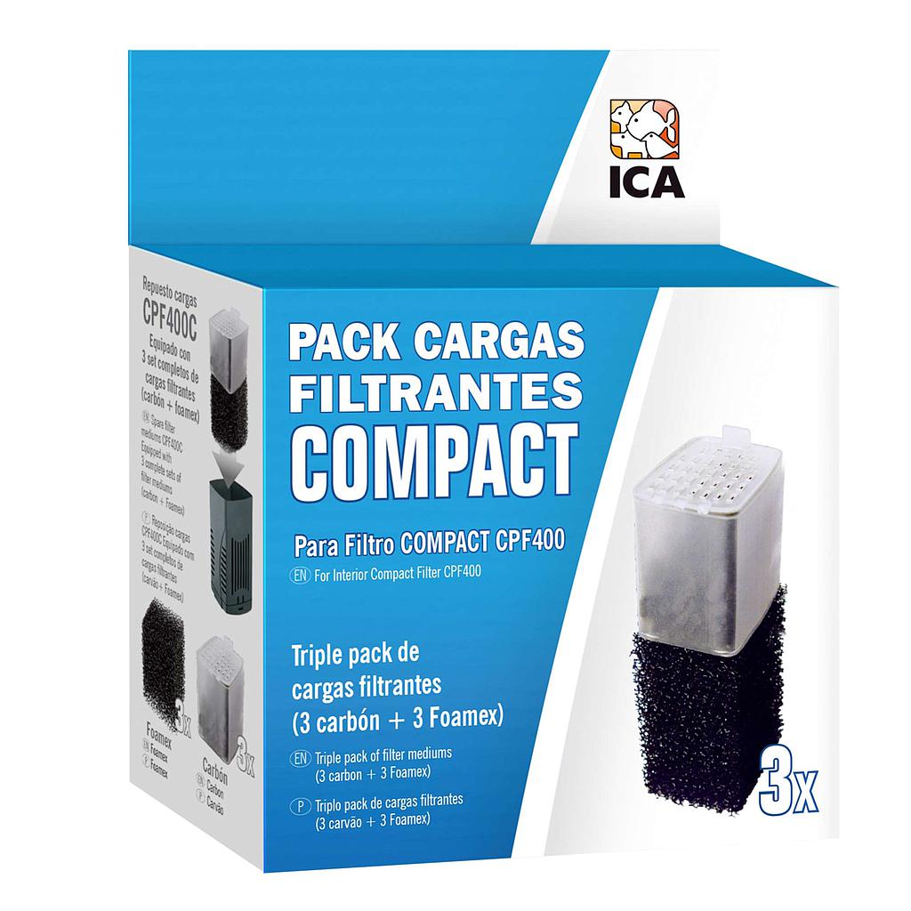 Pack 3x2 Cargas Filtro Compact 400 380L/H